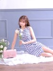 画像13: 【春の大感謝セール】チェックツイードワンピースドレス/ノースリーブ/スリット/胸元隠し/背中隠し/タイト/ミディアムドレス/キャバドレス/ミニドレス【S-Lサイズ/2カラー】[OF08-X]【YN】dzw (13)
