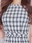 画像5: SALE!チェックツイードワンピースドレス/ノースリーブ/スリット/胸元隠し/背中隠し/タイト/ミディアムドレス/キャバドレス/ミニドレス【S-Lサイズ/2カラー】[OF03-X]【YN】dzw (5)