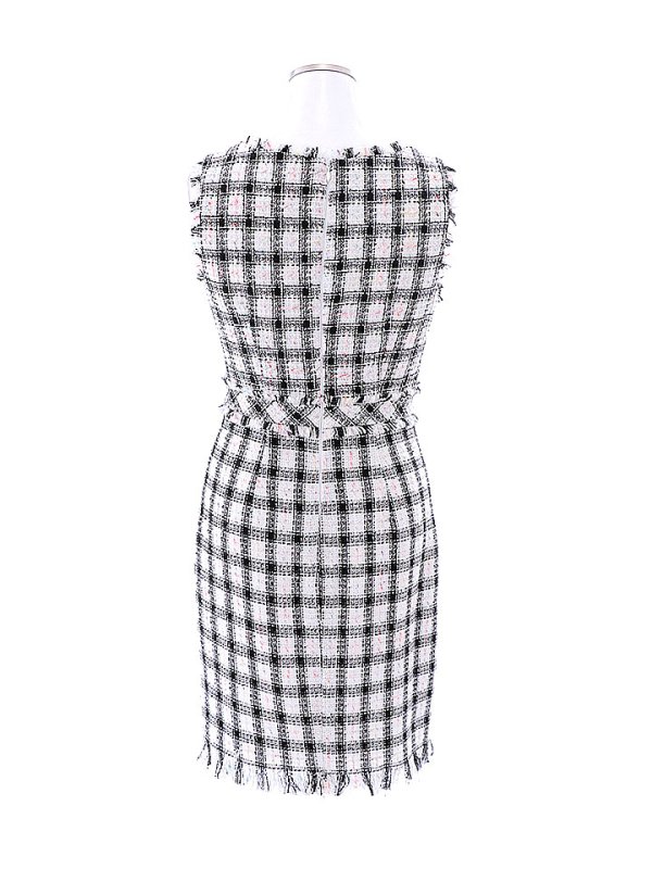 画像19: SALE!チェックツイードワンピースドレス/ノースリーブ/スリット/胸元隠し/背中隠し/タイト/ミディアムドレス/キャバドレス/ミニドレス【S-Lサイズ/2カラー】[HC02-X]【YN】dzw (19)
