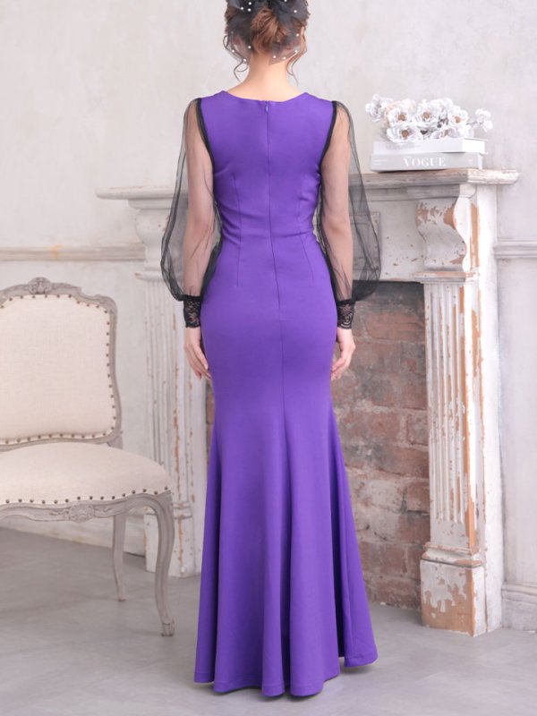 画像25: SALE!ビジューロングドレス/ストレッチ/タイト/谷間見せ/背中隠し/ロングスリーブ/サイドシアー/ロングドレス/キャバドレス 【S-Lサイズ/3カラー】[HC02]【YN】dzw (25)