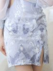 画像6: 花柄刺繍レースサイドシアードレス/チュールスリーブ/ビジュー/肌魅せ/谷間見せ/タイト/ミニドレス/キャバドレス【S-Lサイズ/1カラー】[OF08-U] 【YN】dzwj (6)