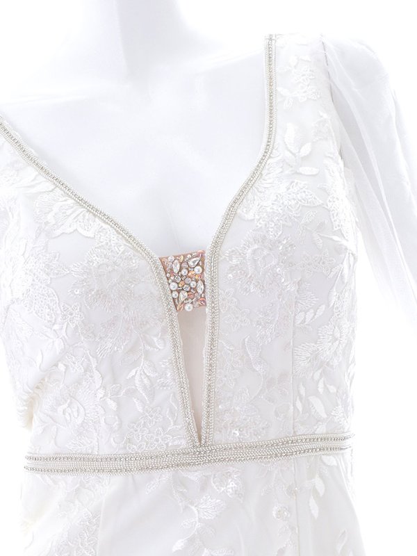 画像21: SALE!総刺繍エレガントロングドレス/花柄刺繍/ビジュー/谷間見せ/ロングドレス/キャバドレス【S-Lサイズ/1カラー】[HC02-X]【YN】dzw (21)