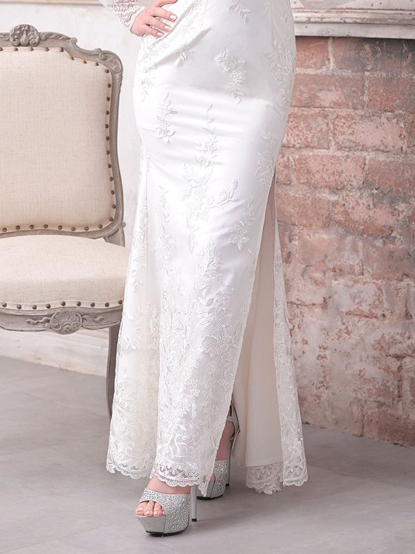 画像5: SALE!総刺繍エレガントロングドレス/花柄刺繍/ビジュー/谷間見せ/ロングドレス/キャバドレス【S-Lサイズ/1カラー】[HC02]【YN】dzw (5)