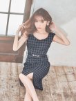 画像6: SALE!チェックツイードノースリーブドレス/ノースリーブ/スリット/胸元隠し/背中隠し/タイト/ミディアムドレス/キャバドレス/ミニドレス【S-Lサイズ/2カラー】[OF08-X] 【YN】dzw (6)