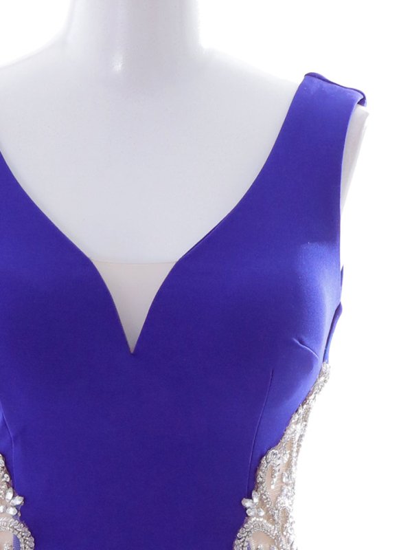 画像31: SALE!ワンカラービジューマーメイドドレス/サイドシアー谷間見せ/背中見せ/ノースリーブ/ミディアムドレス/キャバドレス 【XS-Mサイズ/2カラー】[HC02]【YN】dzw (31)