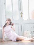 画像13: SALE!チェックツイードビビッドカラーワンピースドレス/ノースリーブ/スリット/胸元隠し/背中隠し/タイト/ミディアムドレス/キャバドレス/ミニドレス【S-Lサイズ/1カラー】[OF08]【YN】dzw (13)