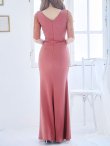 画像14: SALE!フェイクシアーロングドレス/レース/ワンカラー/ビジュー/谷間見せ/五分袖/ロングドレス/キャバドレス 【S-Lサイズ/2カラー】[HC02]【YN】dzj (14)