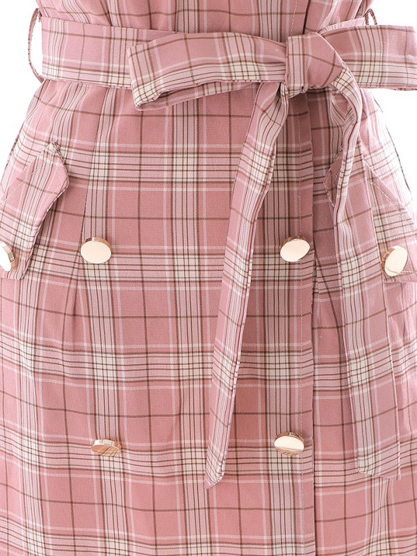 画像16: サマーチェックキャミリボンドレス/ノースリーブ/ボタン/リボンベルト/谷間見せ/背中見せ/ミニドレス/キャバドレス 【XS-Mサイズ/1カラー】[HC02] 【YN】dzw (16)