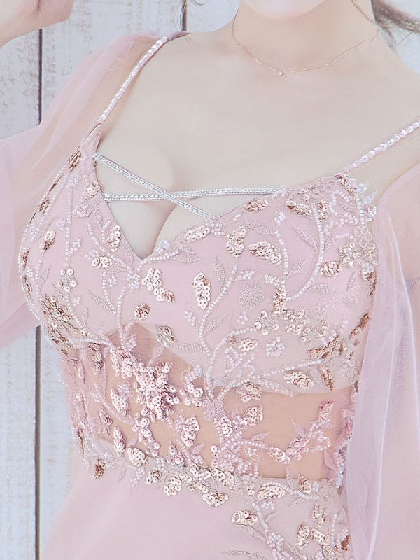 画像7: 【送料無料!】刺繍ミニドレス/スパンコール/シアー袖/キャバドレス 【XS-Lサイズ/4カラー】[HC02-X] 【YN】dzk (7)