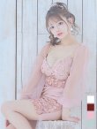 画像2: 【送料無料!】刺繍ミニドレス/スパンコール/シアー袖/キャバドレス 【XS-Lサイズ/4カラー】[OF08-X] 【YN】dzk (2)