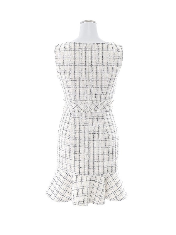画像14: マーメイドツイードドレス/チェック柄/谷間見せ/背中隠し/ミニドレス/キャバドレス【XS-Lサイズ/1カラー】[HC02]【YN】dzc (14)