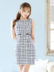 画像8: SALE!チェックツイードミニドレス/ベルト/ノースリーブ/谷間隠し/背中隠し/ミニドレス/キャバドレス 【S-Lサイズ/1カラー】[OF03] 【YN】dzj (8)