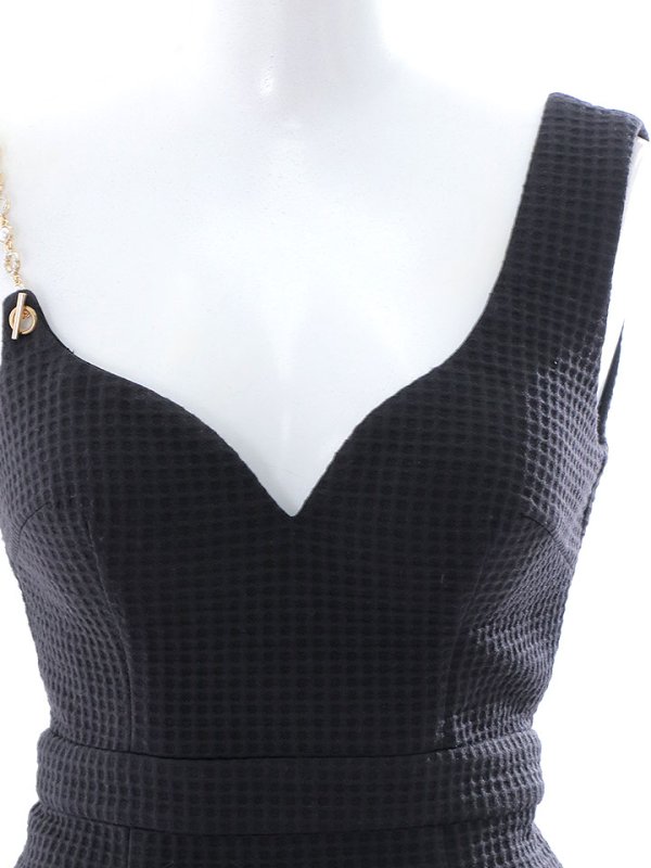 画像22: チェーンキャミソールドレス/無地/ノースリーブ/アシンメトリー/谷間見せ/タイト/ミニドレス/キャバドレス【XS-Mサイズ/2カラー】[HC02] 【YN】dzy (22)