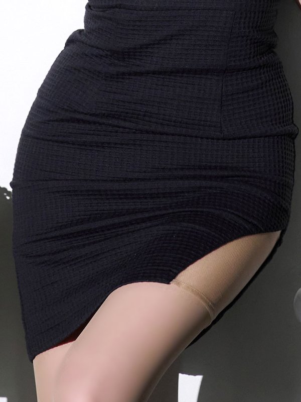 画像6: チェーンキャミソールドレス/無地/ノースリーブ/アシンメトリー/谷間見せ/タイト/ミニドレス/キャバドレス【XS-Mサイズ/2カラー】[HC02] 【YN】dzy (6)