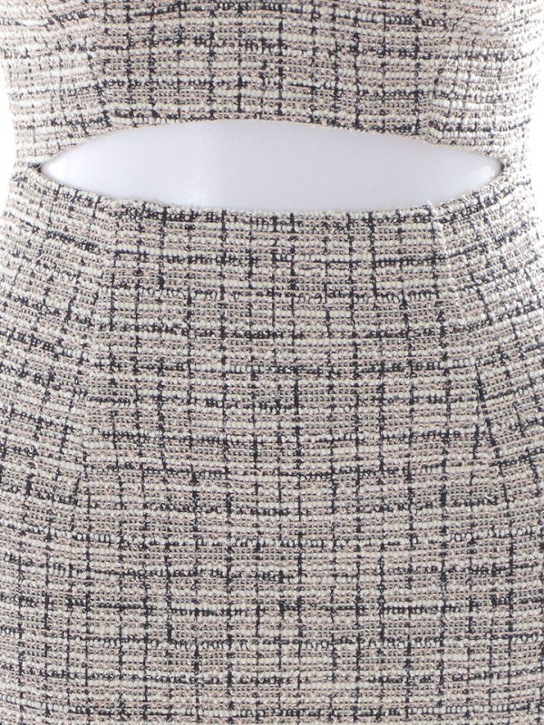 画像17: ツイード風ニットドレス/キャミソール/ノースリーブ/チェーン/肌見せ/谷間見せ/タイト/ミニドレス/キャバドレス【XS-Mサイズ/1カラー】[HC02-U] 【YN】dzk (17)