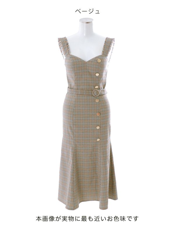 画像13: 【sifeel/シフィール】ミディアムチェックキャミソールワンピース/ノースリーブ/谷間見せ/タイト/キャバドレス/ミニドレス【S-Lサイズ/1カラー】[HC02]【YN】dzw (13)