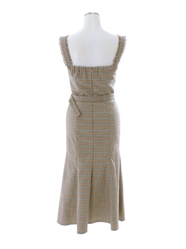 画像14: 【sifeel/シフィール】ミディアムチェックキャミソールワンピース/ノースリーブ/谷間見せ/タイト/キャバドレス/ミニドレス【S-Lサイズ/1カラー】[HC02]【YN】dzw (14)