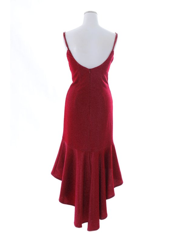 画像18: ゴージャスラメミディアムドレス/キャミソール/ノースリーブ/ビジュー/無地/谷間見せ/背中見せ/マーメイド/ミディアムドレス/キャバドレス【XS-Lサイズ/2カラー】[HC02] 【YN】dzw (18)