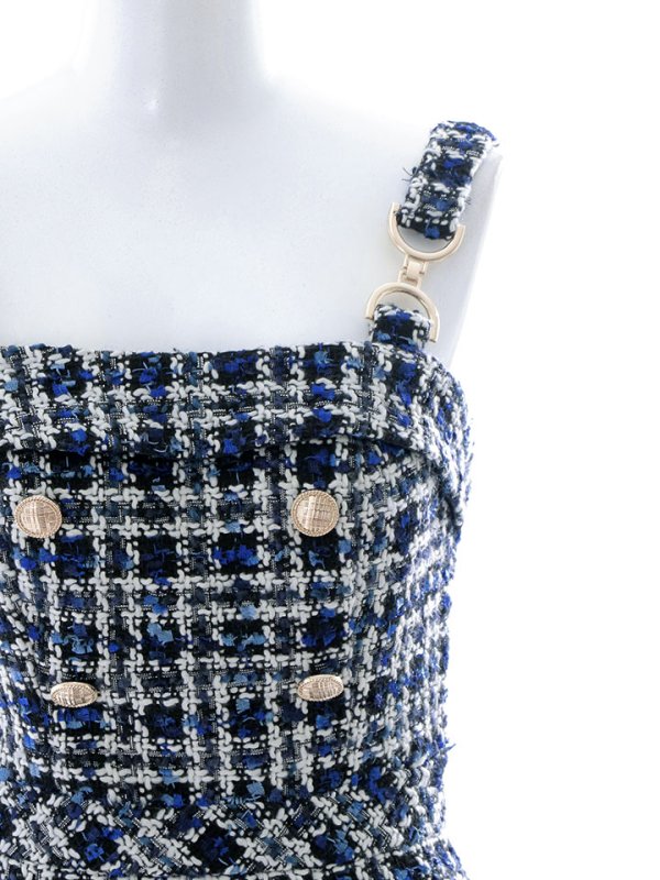 画像16: ツイードキャミソールドレス/谷間見せ/背中見せ/ミニドレス/キャバドレス【XS-Mサイズ/1カラー】[HC02] 【YN】dzw (16)