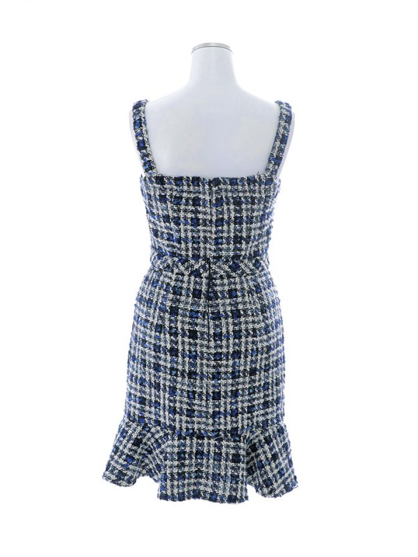 画像15: ツイードキャミソールドレス/谷間見せ/背中見せ/ミニドレス/キャバドレス【XS-Mサイズ/1カラー】[HC02] 【YN】dzw (15)