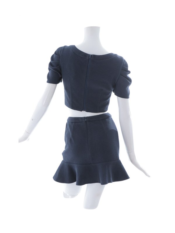 画像22: SALE!パフスリーブワッフルドレス/マーメイド/セットアップ/2ピース/谷間見せ/ミニドレス/キャバドレス【XS-Mサイズ/1カラー】[HC02] 【YN】dzw (22)