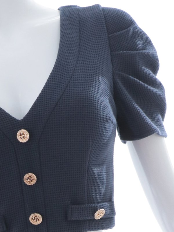 画像15: パフスリーブワッフルドレス/マーメイド/セットアップ/2ピース/谷間見せ/ミニドレス/キャバドレス【XS-Mサイズ/1カラー】[HC02] 【YN】dzw (15)