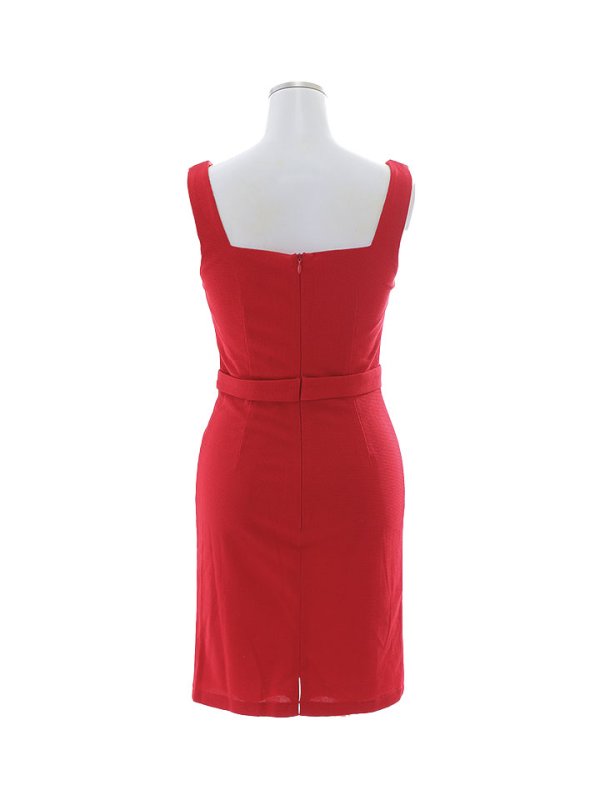 画像14: ワンカラーカジュアルドレス/ワッフル/ノースリーブ/ボタン/ポケット/Vカット/谷間見せ/背中見せ/ミニドレス/キャバドレス【XS-Mサイズ/1カラー】[HC02-U] 【YN】 (14)