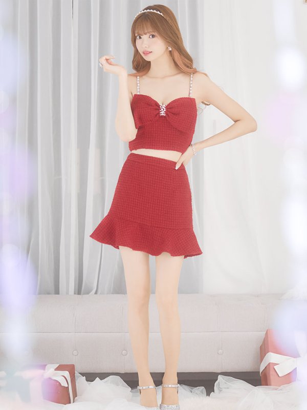 画像19: 【送料無料！】セットアップマーメイドミニドレス/リボン/ビジュー/キャミ/谷間見せ/背中見せ/ミニドレス/キャバドレス 【XS-Mサイズ/3カラー】[HC02-X] 【YN】dzt (19)