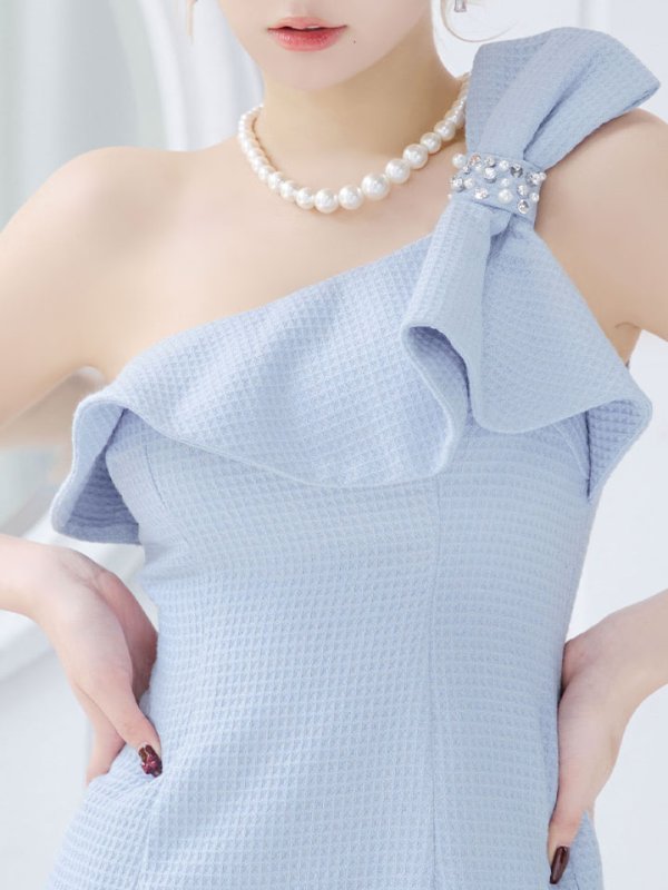 画像6: 【送料無料！】ワンショルミニドレス/タイト/胸元隠し/背中見せ/ビジュー/ミニドレス/キャバドレス【XS-Mサイズ/3カラー】[HC02-X] 【YN】dzj (6)