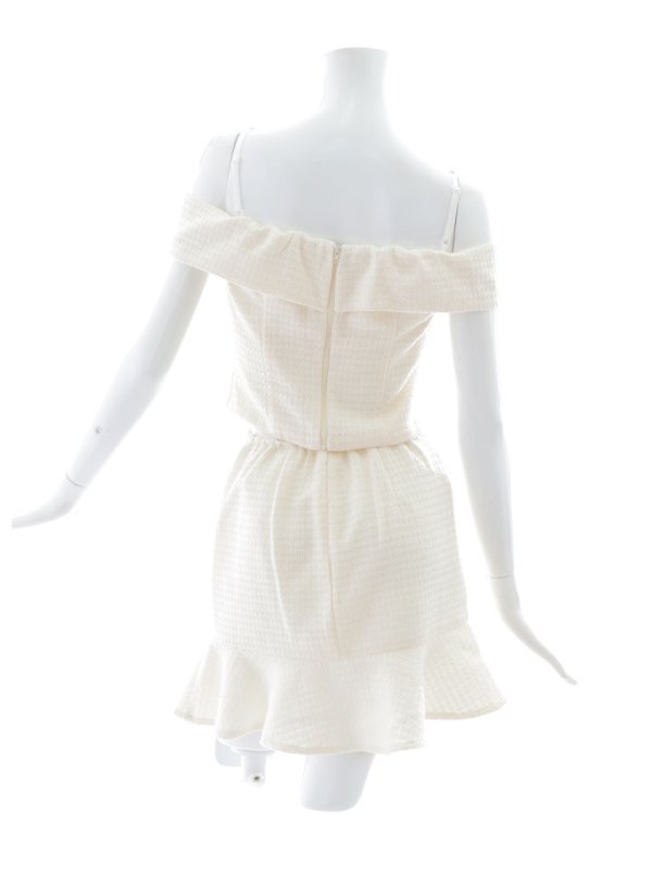 画像16: 【送料無料！】Lサイズ登場!ラメツイードドレス/オフショルダー/セットアップ/2ピース/チェック柄/マーメイドスカート/ビジューストラップ/ボタン/谷間見せ/背中見せ/ミニドレス/キャバドレス【XS-Lサイズ/2カラー】[HC02-X] 【YN】dzy (16)