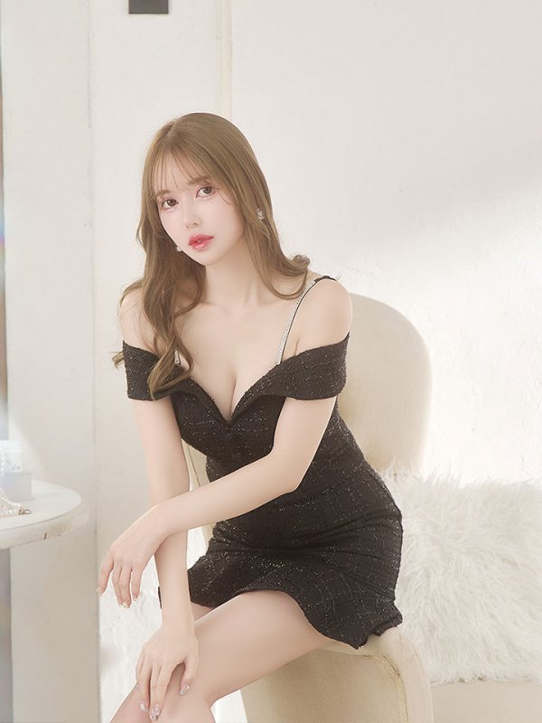 画像12: 【送料無料！】Lサイズ登場!ラメツイードドレス/オフショルダー/セットアップ/2ピース/チェック柄/マーメイドスカート/ビジューストラップ/ボタン/谷間見せ/背中見せ/ミニドレス/キャバドレス【XS-Lサイズ/2カラー】[HC02-X] 【YN】dzy (12)