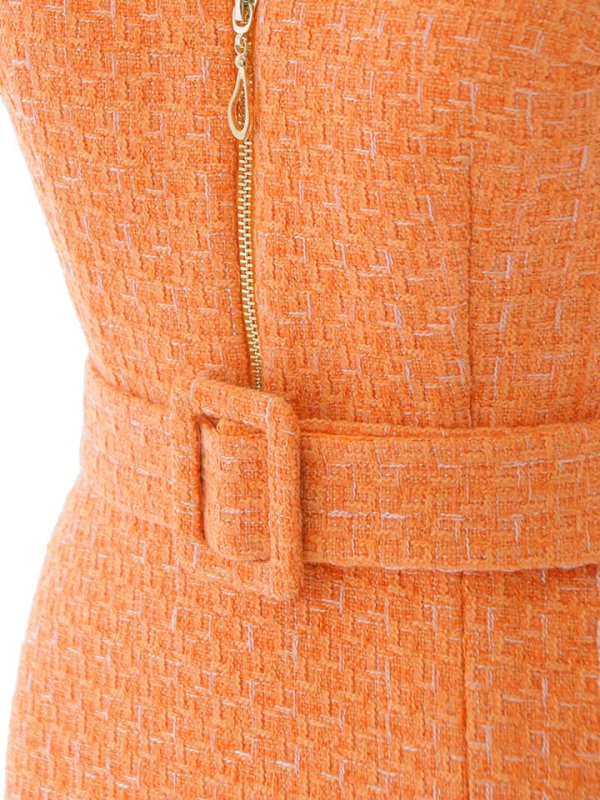 画像16: 【送料無料！】ツイードAラインミニドレス/ノースリーブ/チェック柄/共布ベルト/谷間見せ/背中見せ/ミニドレス/キャバドレス 【XS-Mサイズ/1カラー】[HC02-X] 【YN】dzj (16)