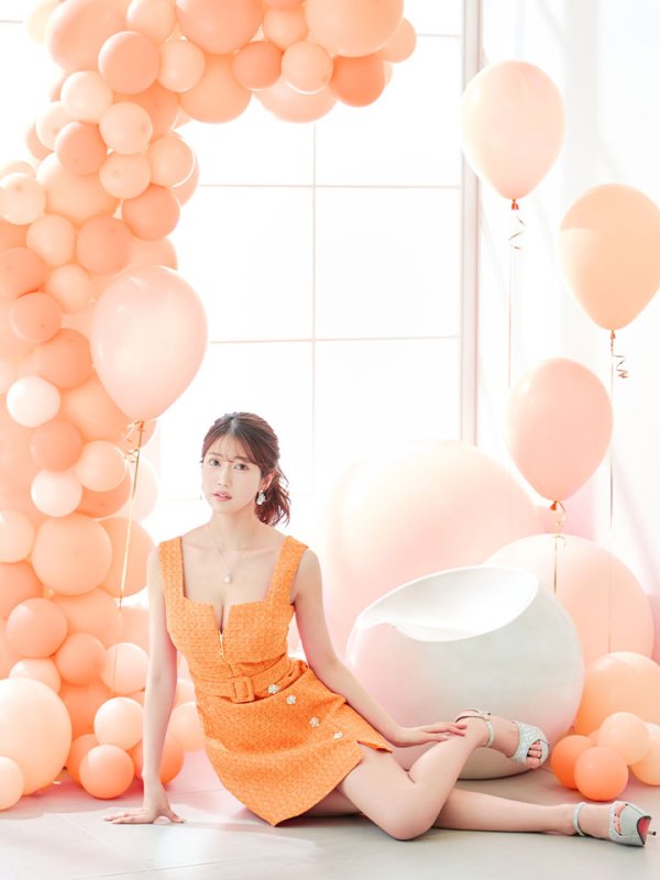 画像7: 【送料無料！】ツイードAラインミニドレス/ノースリーブ/チェック柄/共布ベルト/谷間見せ/背中見せ/ミニドレス/キャバドレス 【XS-Mサイズ/1カラー】[HC02-X] 【YN】dzj (7)