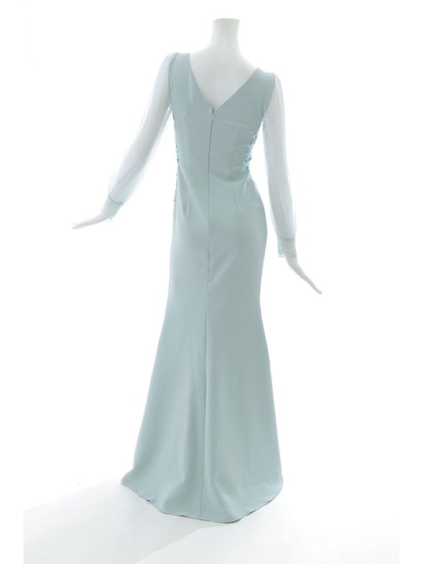 画像20: ビジューカットアウトロングドレス/スパンコール/シアー袖/サイドシアー/ ロングスリーブ/谷間見せ/背中隠し/キャバドレス【S-Lサイズ/2カラー】[HC02] 【YN】dzk (20)