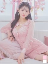 SALE!パールボタンシアースリーブチェック柄ドレス/キャバドレス【XS-Lサイズ/2カラー】[OF03] 【YN】dzw