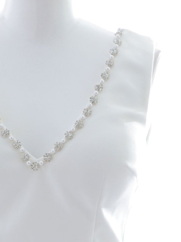 画像21: ノースリーブセットアップ/2ピース/ビジュー/ポケット/谷間見せ/背中見せ/ミニドレス/キャバドレス【XS-Mサイズ/2カラー】[OF03] 【YN】dzy (21)