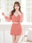 画像14: シアースリーブセットアップドレス/2ピース/チュール袖/谷間見せ/背中隠し/ミニドレス/キャバドレス【XS-Mサイズ/2カラー】[OF03-X] 【YN】dzw (14)
