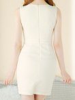 画像7: 【春の大感謝セール】ノースリーブタイトドレス/ボタン/谷間見せ/背中隠し/タイト/ミニドレス【XS-Mサイズ/1カラー】[OF03] 【YN】dzw (7)