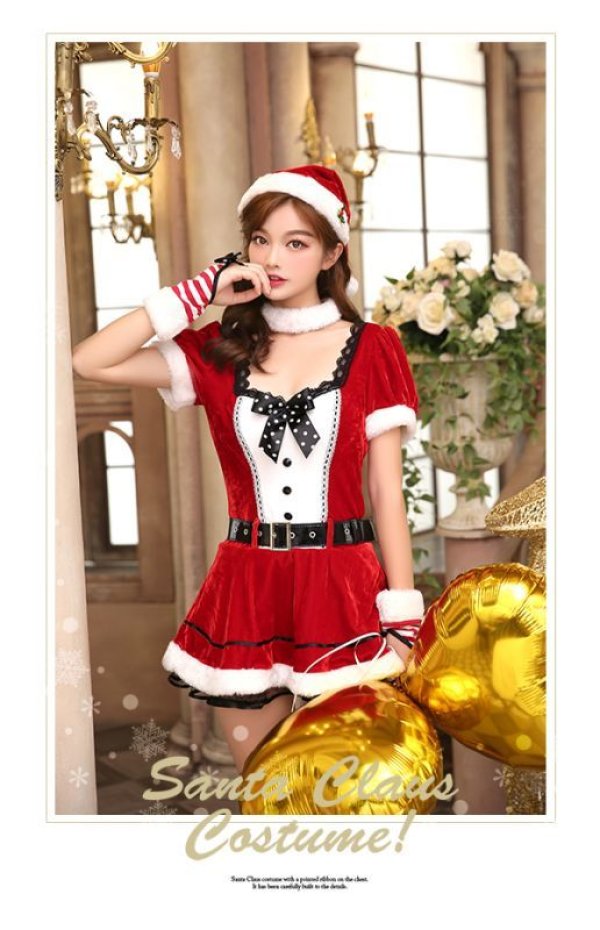 画像5: 【即日発送】【クリスマスコスプレ5点セット】【Malymoon/マリームーン】クラシカルサンタコスプレ【フリーサイズ/1カラー】 [7576ML][YMT] (5)