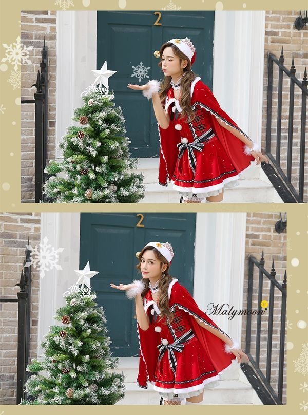 画像5: 【即日発送】【クリスマスコスプレ7点セット】【Malymoon/マリームーン】マントサンタクロース【フリーサイズ/1カラー】[OF03] (5)
