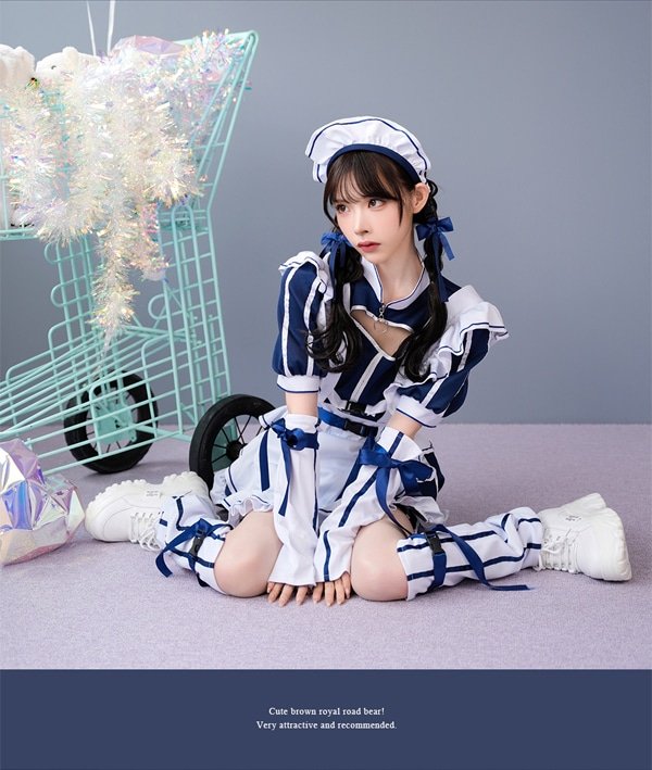 画像17: 【即日発送】アクセントラインハーネスジャージメイド【マリームーン】【ハロウィンコスプレ6点セット】【フリーサイズ/3カラー】[OF04] (17)