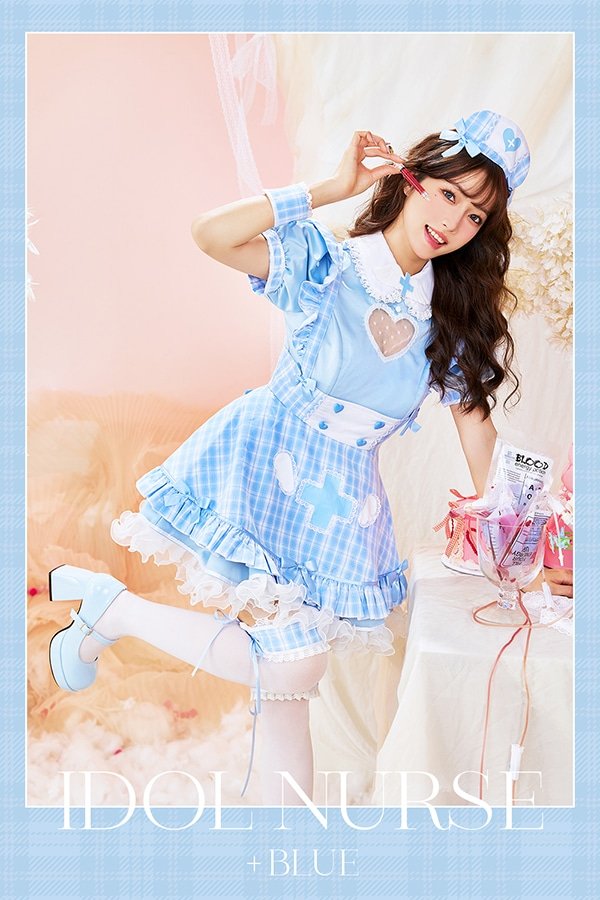 画像6: 【即日発送】アイドルチェックナース【マリームーン】【ハロウィンコスプレ5点セット】【フリーサイズ/2カラー】[HC03] (6)