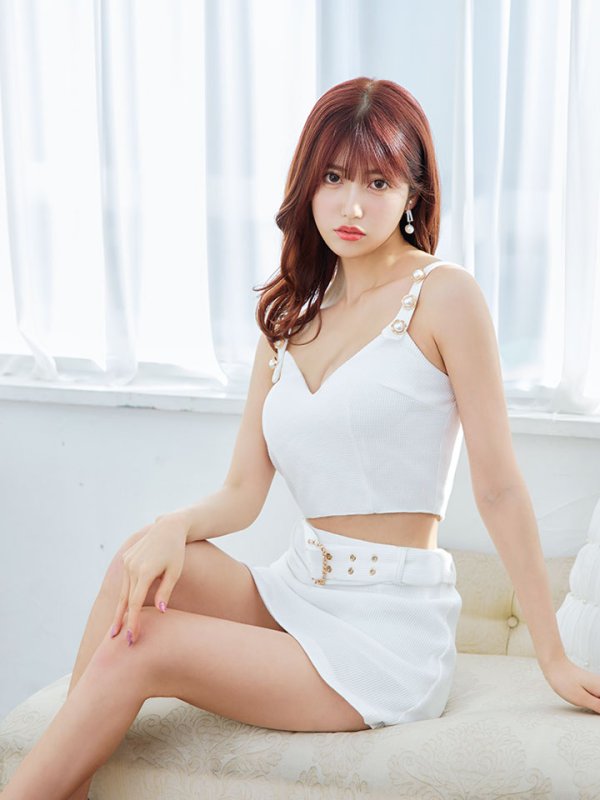 画像7: キャミソール/セットアップ/ベルト/パール/ワッフル生地/ミニドレス/キャバドレス【S-Mサイズ/2カラー】[OF03] 【YN】dzw (7)