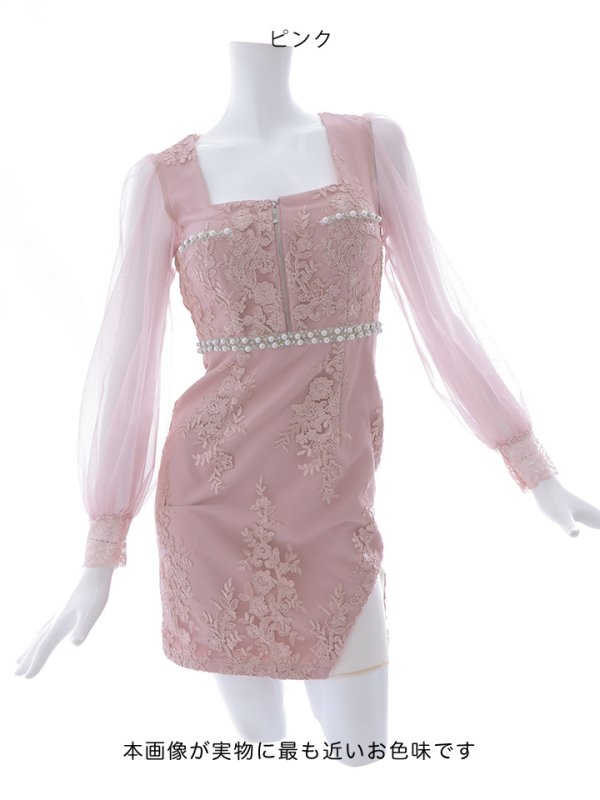 画像20: 送料無料！刺繍ドレス/ロングスリーブ/シアー袖/ミニドレス/キャバドレス【XS-XLサイズ/2カラー】[OF03-X]【YN】dzj (20)