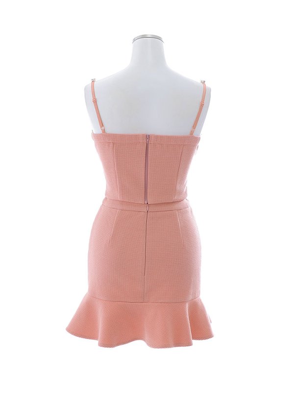 画像14: 【送料無料！】ワッフルセットアップドレス/ビジュー/キャミソール/ノースリーブ/マーメイドスカート/谷間見せ/背中見せ/ミニドレス/キャバドレス【XS-Mサイズ/1カラー】[OF03-X] 【YN】dzw (14)