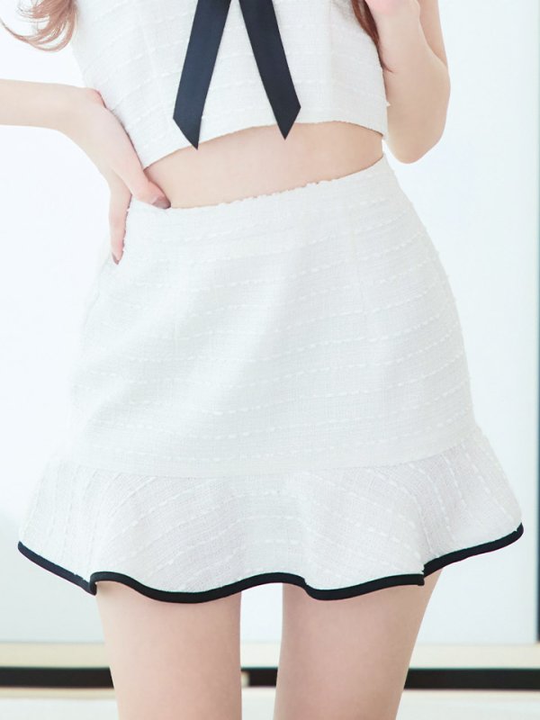 画像21: マーメイドツイードドレス/ノースリーブ/フラワーモチーフブローチ/谷間見せ/背中隠し/ミニドレス/キャバドレス【S-Mサイズ/1カラー】【複数品番】[OF03] 【YN】dzw (21)