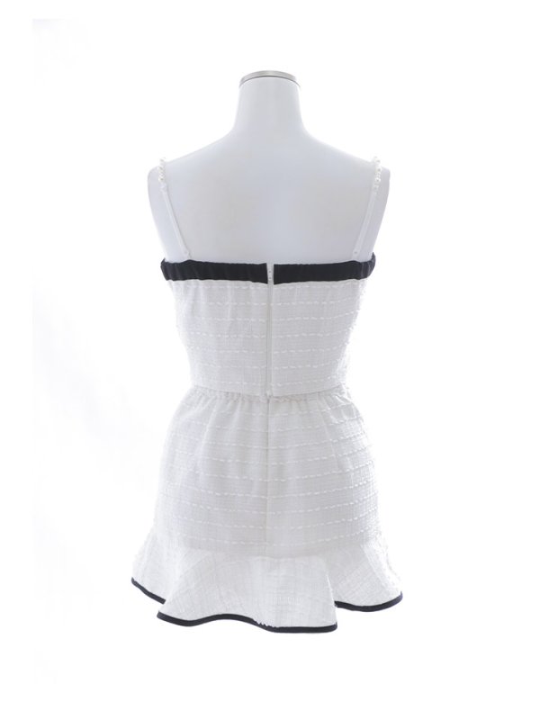 画像37: マーメイドツイードドレス/ノースリーブ/フラワーモチーフブローチ/谷間見せ/背中隠し/ミニドレス/キャバドレス【S-Mサイズ/1カラー】【複数品番】[OF03] 【YN】dzw (37)