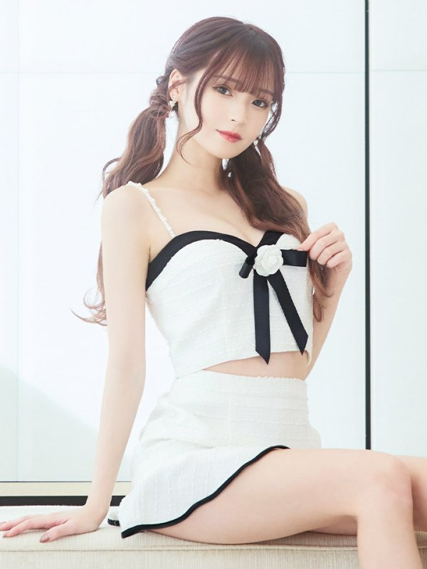 画像24: マーメイドツイードドレス/ノースリーブ/フラワーモチーフブローチ/谷間見せ/背中隠し/ミニドレス/キャバドレス【S-Mサイズ/1カラー】【複数品番】[OF03] 【YN】dzw (24)