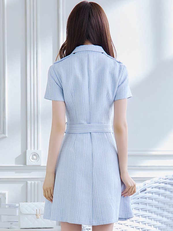 画像7: 【送料無料!】フロントジップワンピース/襟付き/ベルト/谷間隠し/背中隠し/ミニドレス/キャバドレス【XS-Lサイズ/2カラー】[OF03-X] 【YN】dzw (7)