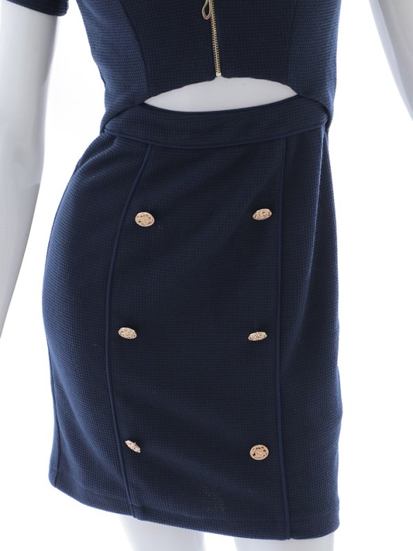 画像48: 新色&新サイズ登場!ワッフル/チェーン/ジップアップ/ボタン/谷間見せ/背中隠し/ミニドレス/キャバドレス【XS-XLサイズ/8カラー】[OF03-X] 【YN】dzw (48)